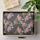 Papier Mousseline floral, roses, rouge, noir, arrière - plan, chic (Cadeau)