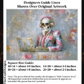 Papier Mousseline Floral Skeleton in Headphones EQ9L Decoupage