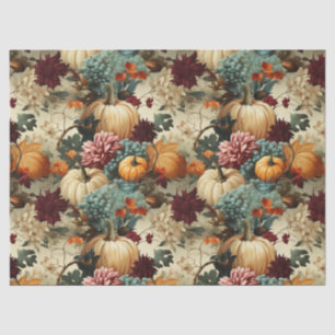 Papier Mousseline Floral Thanksgiving Motif Vintage (8)