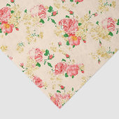 Papier Mousseline Floral vintage élégant s'est levé (Détail)