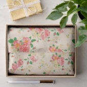 Papier Mousseline Floral vintage élégant s'est levé (Cadeau)