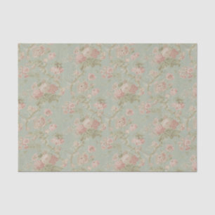 Papier Mousseline Floral vintage élégant s'est levé