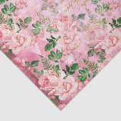 Papier Mousseline Floral Vintage rose (Détail)