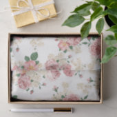 Papier Mousseline Floral vintage sur blanc (Cadeau)