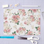 Papier Mousseline Floral vintage sur blanc (Artisanat)