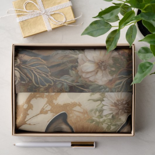 Papier Mousseline Floral Zebra (Cadeau)