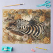 Papier Mousseline Floral Zebra (Artisanat)