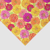 Papier Mousseline Floral Zinnia Jaune, rose, orange Botanique (Détail)