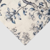 Papier Mousseline Florales bleues et blanches inspirées de l'Asie vi (Détail)