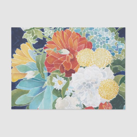 Papier Mousseline Florals de minuit III (Recto)