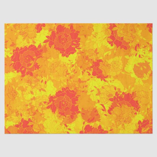 Papier Mousseline Floranese red patterns (Recto)