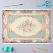 Papier Mousseline Floraux encadrés 002 (Artisanat)