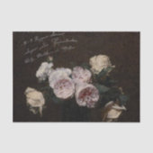 Papier Mousseline Flore ancienne avec script (Recto)