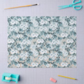 Papier Mousseline Flore blanche de Pêche Bleue (Artisanat)