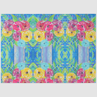 Papier Mousseline Flore brillante mise en miroir