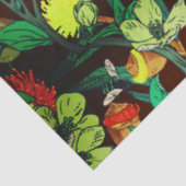 Papier Mousseline Flore Brown, Rouille, Turquoise (Détail)