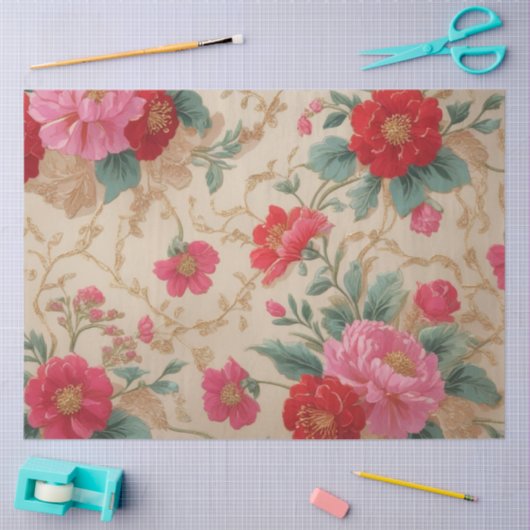 Papier Mousseline Flore complexe (Artisanat)