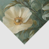 Papier Mousseline Flore De Crème Sur arrière - plan Vert (Détail)