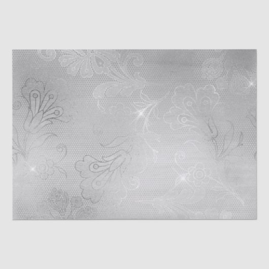 Papier Mousseline Flore de dentelle d'argent (Recto)