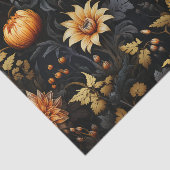 Papier Mousseline Flore de grande automne orange noire (Détail)
