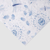 Papier Mousseline Flore de libellule de la Chinoiserie bleue (Détail)