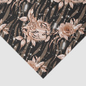 Papier Mousseline Flore de tigre d'or Rose noir (Détail)