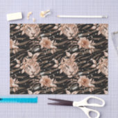 Papier Mousseline Flore de tigre d'or Rose noir (Artisanat)