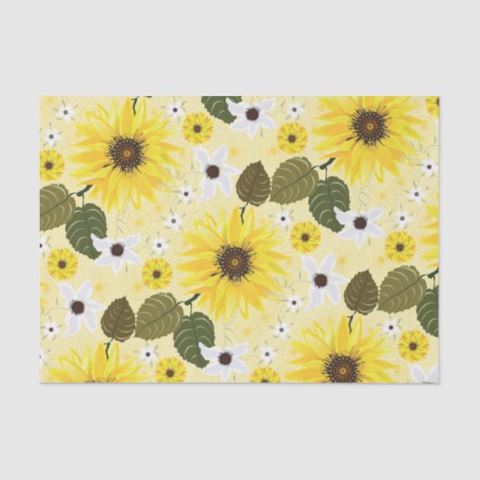 Papier Mousseline Flore de tournesol (Recto)