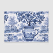 Papier Mousseline Flore de vase de découpage bleu saule (Recto)