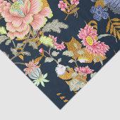 Papier Mousseline Flore design avec découpage feuille or (Détail)