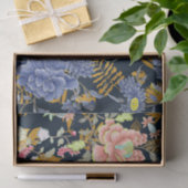 Papier Mousseline Flore design avec découpage feuille or (Cadeau)