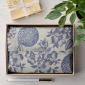 Papier Mousseline Flore d'impression florale de fleurs bleues antiqu (Cadeau)