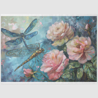 Papier Mousseline Flore Dragonfly Pastel Ethereal Whimsal
