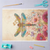 Papier Mousseline Flore Dragonfly Pastel Ethereal Whimsal (Artisanat)