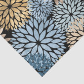 Papier Mousseline Flore moderne Blue Gold Dahlia (Détail)