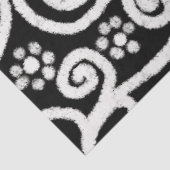 Papier Mousseline Flore Noir Blanc Fleurs Découpage (Détail)