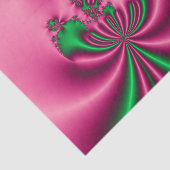 Papier Mousseline Flore rose et verte (Détail)