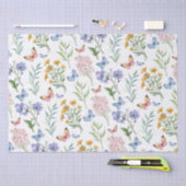 Papier Mousseline Flore végétale minimaliste fleur sauvage (Artisanat)