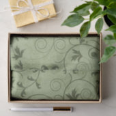 Papier Mousseline Flore verte Grungy (Cadeau)
