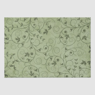 Papier Mousseline Flore verte Grungy