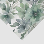 Papier Mousseline Flore verte sans joint (Détail)