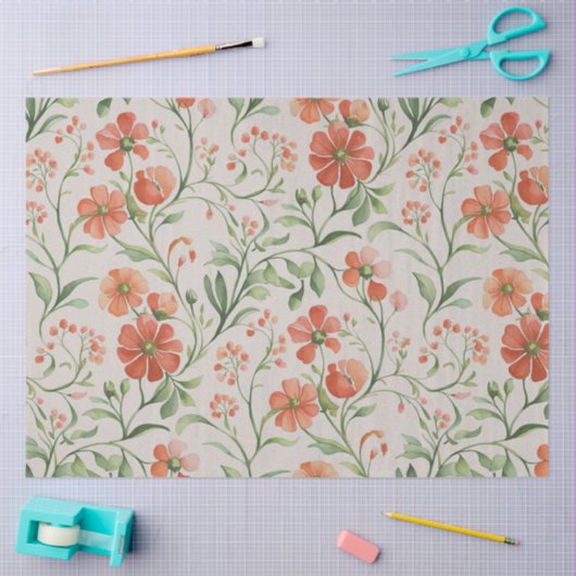 Papier Mousseline Flores 3 (Artisanat)