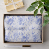 Papier Mousseline Flores bleues sur papier de fond de découpage blan (Cadeau)