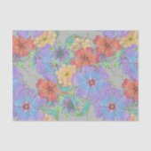 Papier Mousseline Flores de Boho jaune violet vif (Recto)