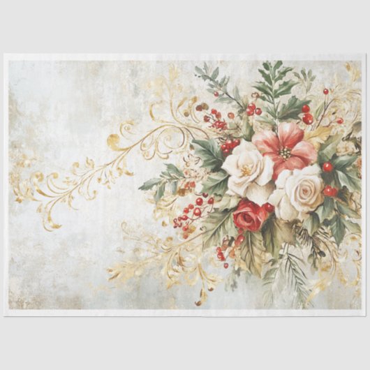 Papier Mousseline Flores de Noël (Recto)