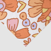 Papier Mousseline Flores super rétro oranges (Détail)
