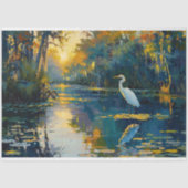 Papier Mousseline Floride Everglades Grande Peinture Egret Découpage (Recto)