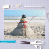 Papier Mousseline Floride Snowman - Sculpture de sable - Papier de t (Artisanat)