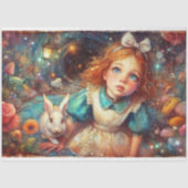 Papier Mousseline Flottant à travers la fantaisie Alice Lapin Découp (Recto)