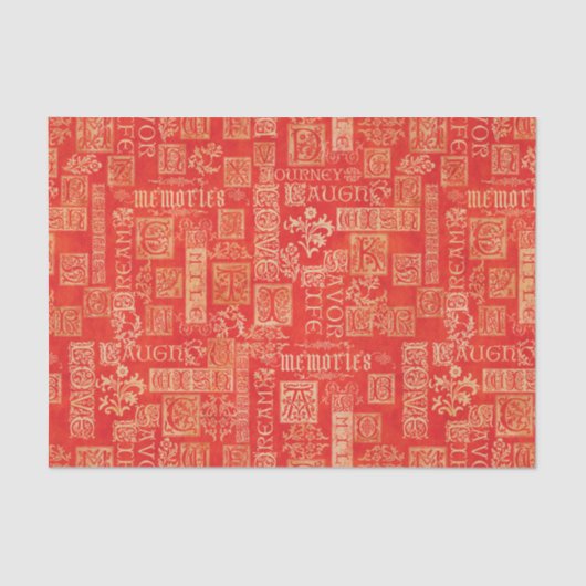 Papier Mousseline Flourdissant design et couleurs automnales (Recto)